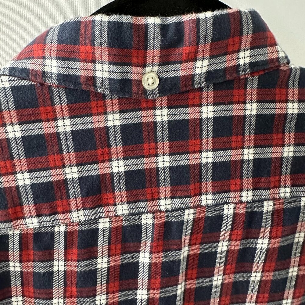 Next Red, White & Blue Check XXL Men's Short-Sleeve Shirt  100% Cotton - Picture 5 of 10